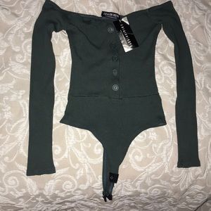 🔥Gray Green Off the Shoulder Long Sleeve Suit🔥